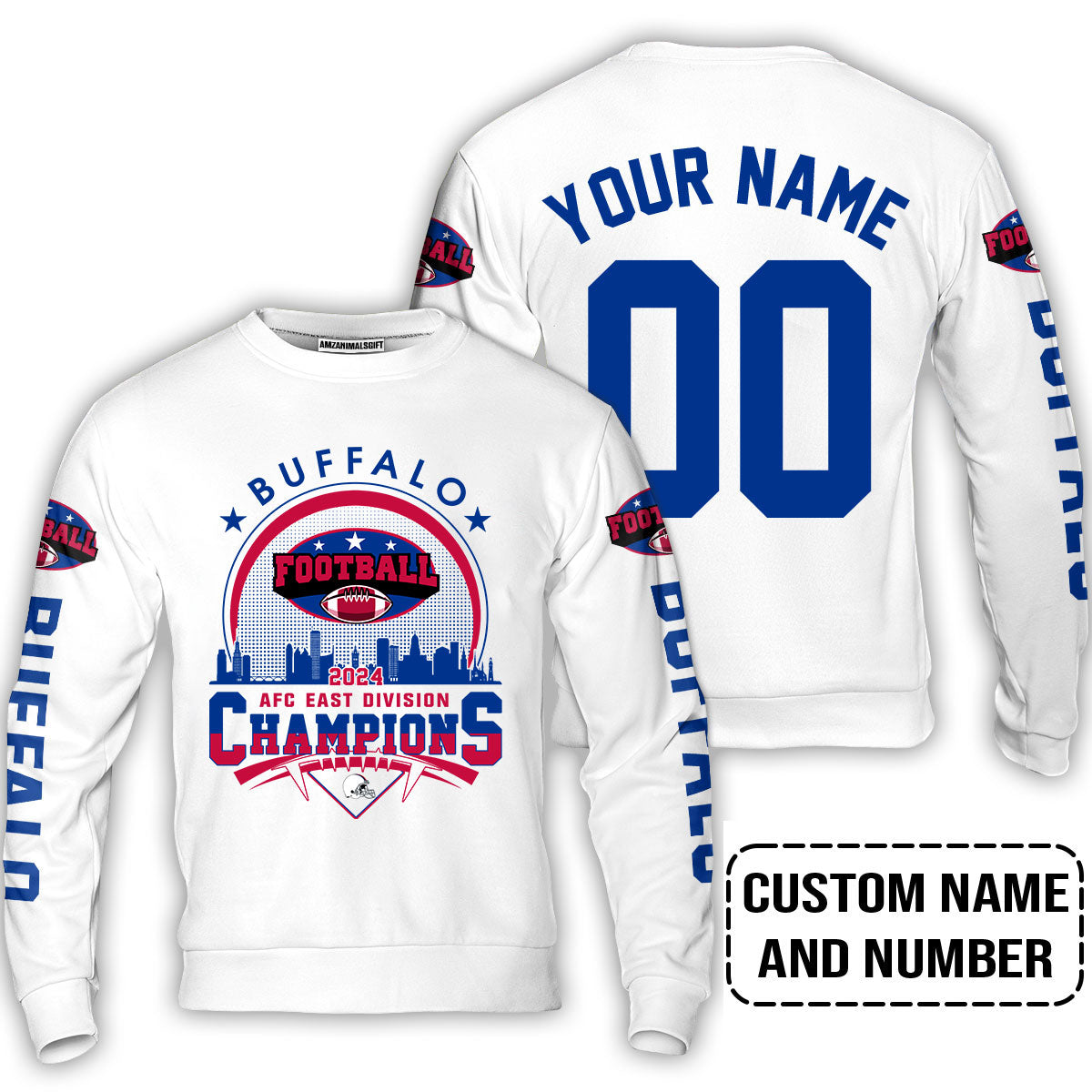 2024 Buffalo American Football AFC East Champions Skyline Custom T-Shirt, Conquered The 2024 East Champs Custom Shirt, Buffalo Football Fan Gifts