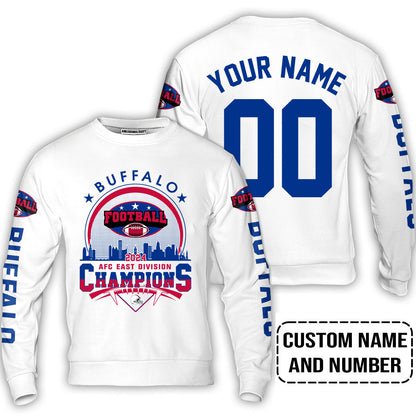 2024 Buffalo American Football AFC East Champions Skyline Custom T-Shirt, Conquered The 2024 East Champs Custom Shirt, Buffalo Football Fan Gifts