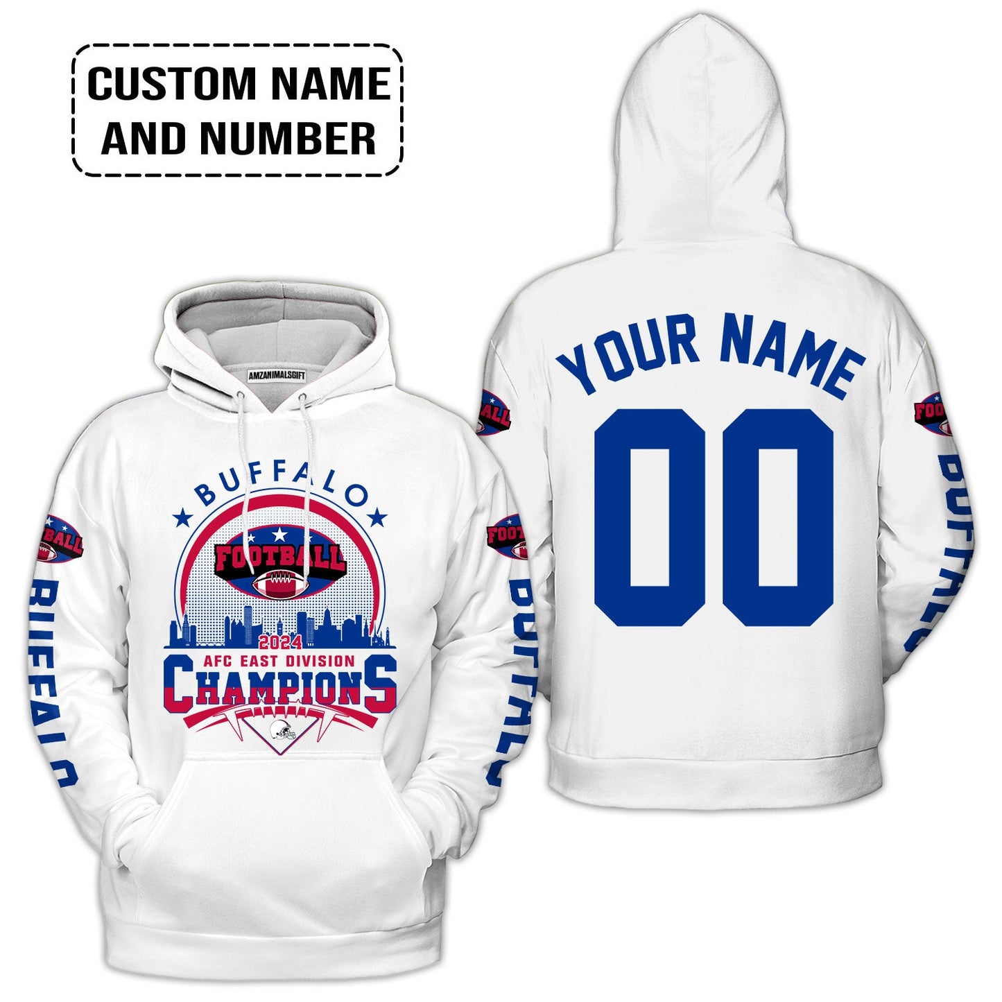 2024 Buffalo American Football AFC East Champions Skyline Custom T-Shirt, Conquered The 2024 East Champs Custom Shirt, Buffalo Football Fan Gifts