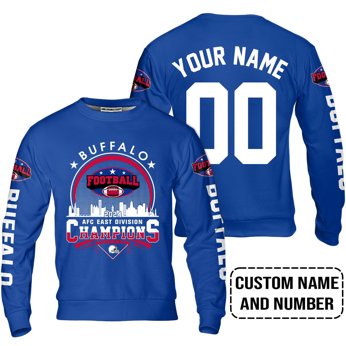 2024 Buffalo American Football AFC East Champions Skyline Custom T-Shirt, Conquered The 2024 East Champs Custom Shirt, Buffalo Football Fan Gifts