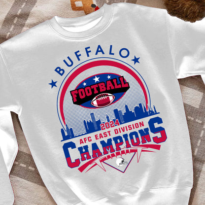 2024 Buffalo American Football AFC East Champions Skyline T-Shirt, Conquered The 2024 East Champs Shirt, Buffalo Football Fan Gifts
