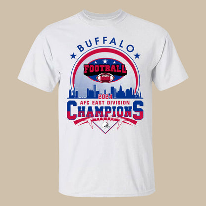 2024 Buffalo American Football AFC East Champions Skyline T-Shirt, Conquered The 2024 East Champs Shirt, Buffalo Football Fan Gifts