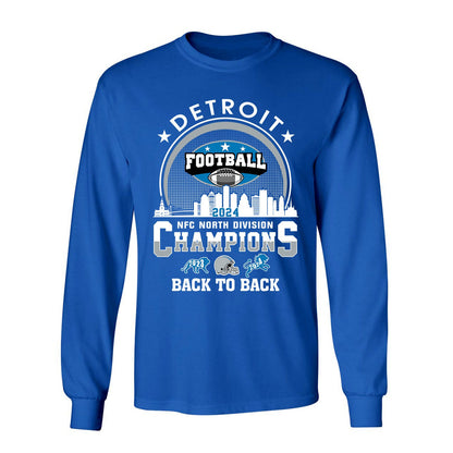 Detroit Football 2024 NFC North Division Champions Skyline Sweatshirt, 2024 NFC North Champs Apparel For Detroit Football Fans