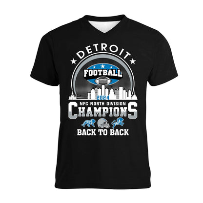 Detroit Football 2024 NFC North Division Champions Skyline Sweatshirt, 2024 NFC North Champs Apparel For Detroit Football Fans