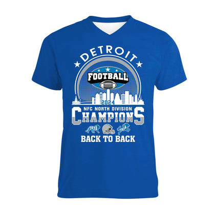 Detroit Football 2024 NFC North Division Champions Skyline Sweatshirt, 2024 NFC North Champs Apparel For Detroit Football Fans