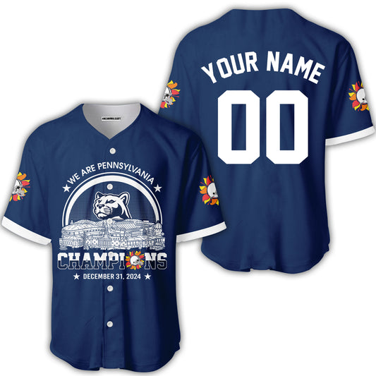 We Are Pennsylvania Football 2024 Fiesta Champions Skyline Custom Baseball Jersey, 2024 Fiesta Champs 2 Sided Custom Baseball Jersey Shirts