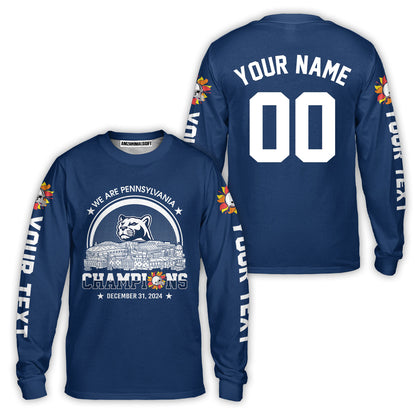 We Are Pennsylvania Football 2024 Fiesta Champions Skyline Custom Long Sleeve Shirt, 2024 Fiesta Champs 2 Sided Custom Long Sleeve Shirts
