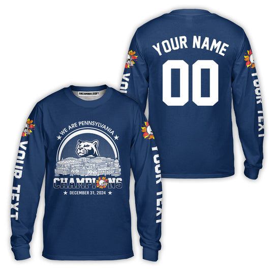 We Are Pennsylvania Football 2024 Fiesta Champions Skyline Custom Long Sleeve Shirt, 2024 Fiesta Champs 2 Sided Custom Long Sleeve Shirts