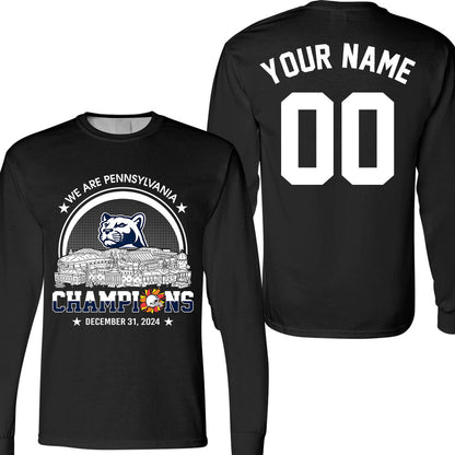 We Are Pennsylvania Football 2024 Fiesta Champions Skyline Double Sided Shirts, 2024 Fiesta Champs 2 Sided Custom Shirts For Pennsylvania Football