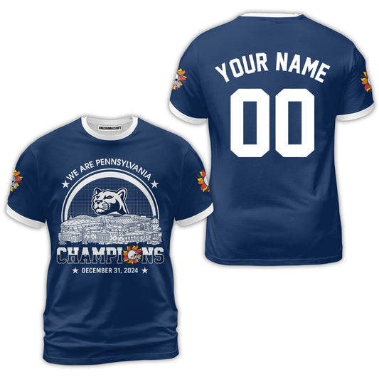 We Are Pennsylvania Football 2024 Fiesta Champions Skyline Custom Shirts, 2024 Fiesta Champs 2 Sided Custom Shirts For Pennsylvania Football