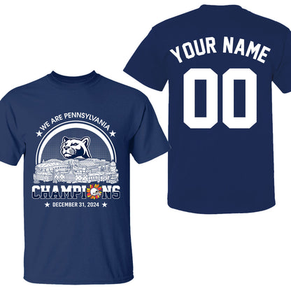 We Are Pennsylvania Football 2024 Fiesta Champions Skyline Double Sided Shirts, 2024 Fiesta Champs 2 Sided Custom Shirts For Pennsylvania Football
