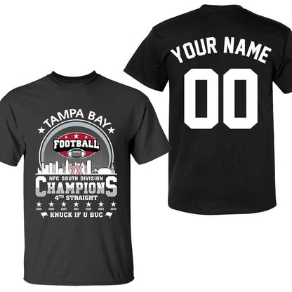 Tampa Bay Football 2024 NFC South Division Champions Skyline Double Sided Hoodie, 2024 NFC South Champs 2 Sided Custom Hoodie