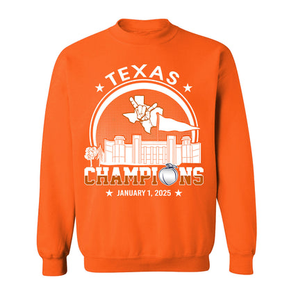 Texas Football 2025 Peach Champions Skyline Shirts, 2025 Peach Champs Apparel For Texas Football Fans