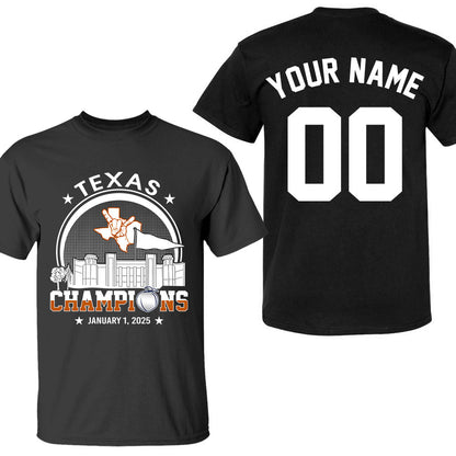 Texas Football 2025 Peach Champions Skyline Double Sided Sweatshirt, 2024 Peach Champs 2 Sided Custom Shirts Hoodie Sweatshirt