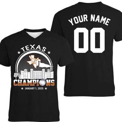 Texas Football 2025 Peach Champions Skyline Double Sided Sweatshirt, 2024 Peach Champs 2 Sided Custom Shirts Hoodie Sweatshirt