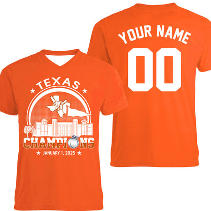 Texas Football 2025 Peach Champions Skyline Double Sided Sweatshirt, 2024 Peach Champs 2 Sided Custom Shirts Hoodie Sweatshirt