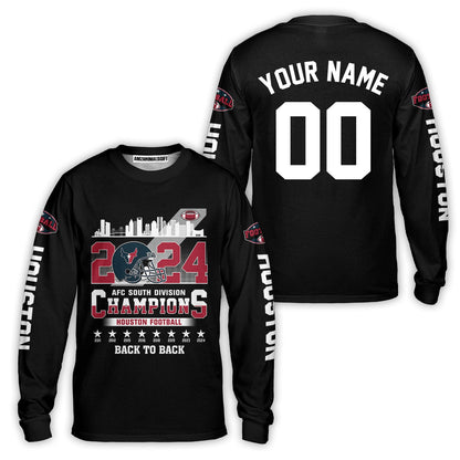 Houston American Football 2024 AFC South Champions Custom Hoodie Shirts, Custom Houston Football Division Champion Hoodie Shirt