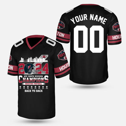 Houston American Football 2024 AFC South Champions Custom Shirts & Tops, Houston Football 2024 Division Champion Custom Shirts