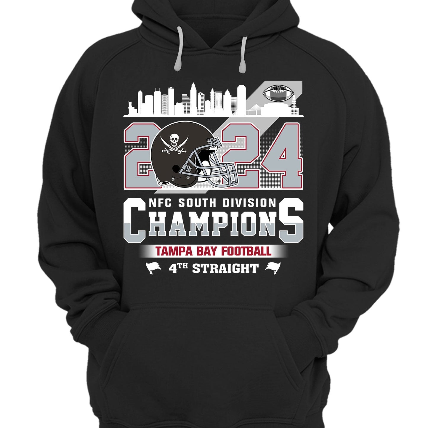 2024 Tampa Bay Football NFC South Division Champions Skyline Hoodie, 2024 NFC South Champs Hoodie For Tampa Bay Football Fans