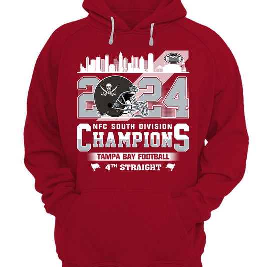 2024 Tampa Bay Football NFC South Division Champions Skyline Hoodie, 2024 NFC South Champs Hoodie For Tampa Bay Football Fans