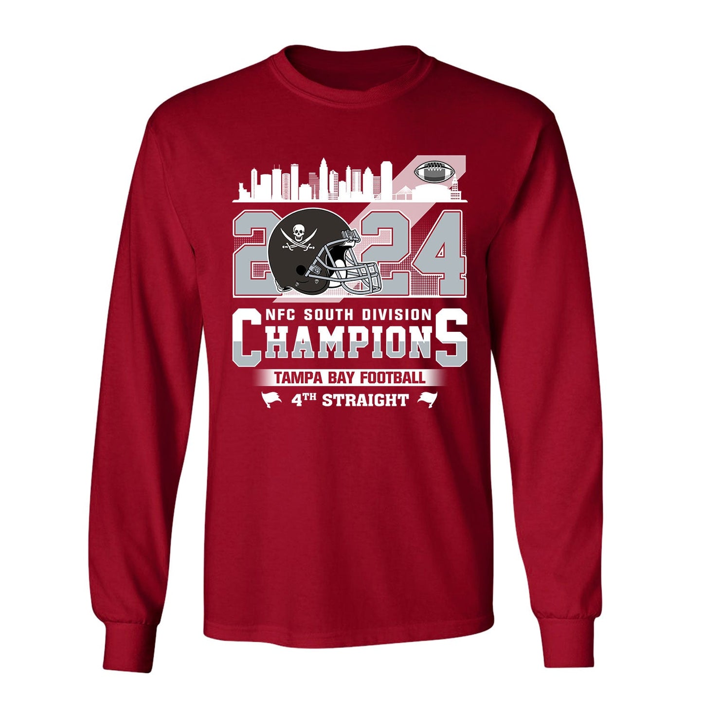 2024 Tampa Bay Football NFC South Division Champions Skyline Sweatshirt, 2024 NFC South Champs Sweatshirt For Tampa Bay Football Fans