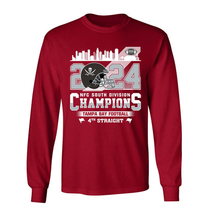 2024 Tampa Bay Football NFC South Division Champions Skyline Sweatshirt, 2024 NFC South Champs Sweatshirt For Tampa Bay Football Fans