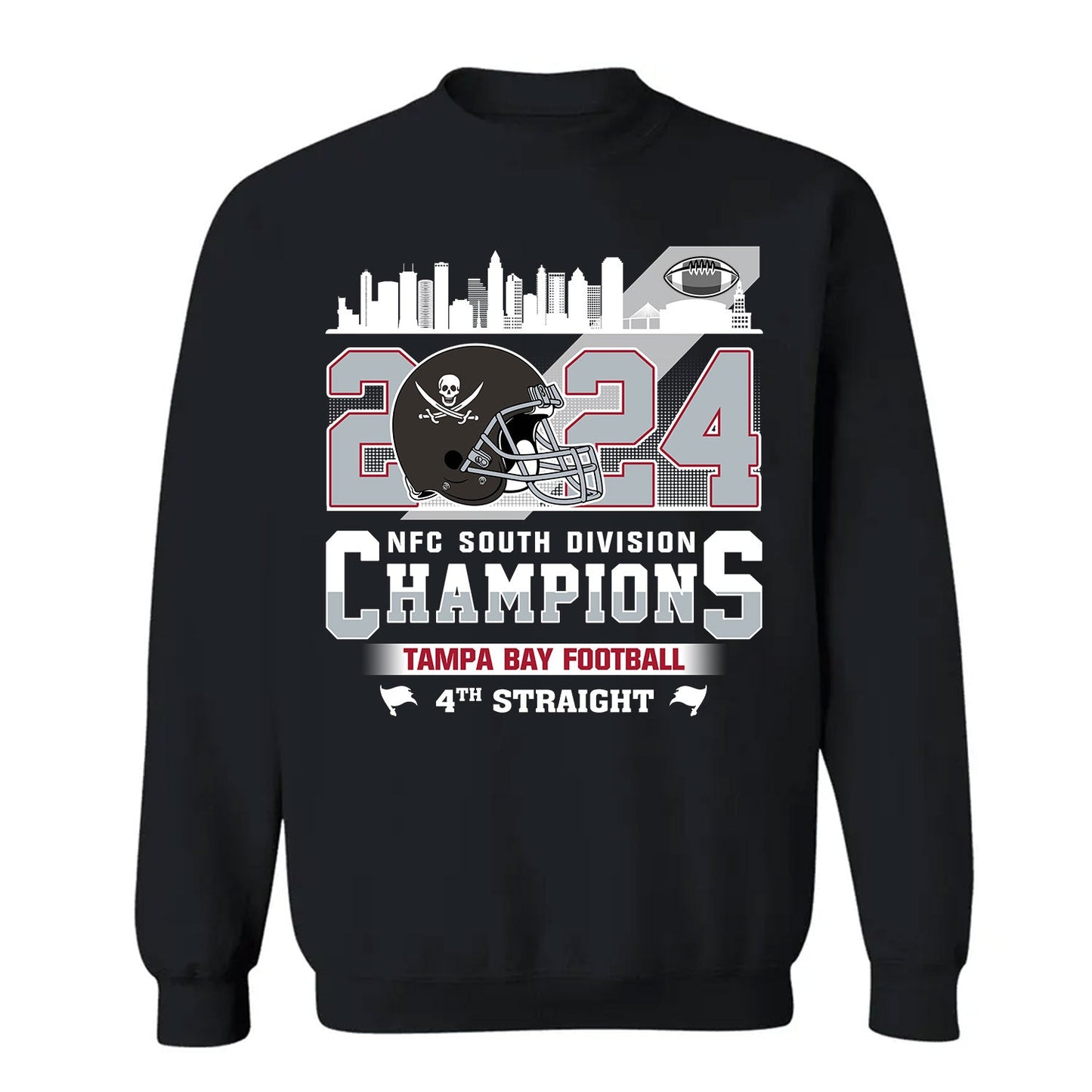 2024 Tampa Bay Football NFC South Division Champions Skyline Hoodie, 2024 NFC South Champs Hoodie For Tampa Bay Football Fans
