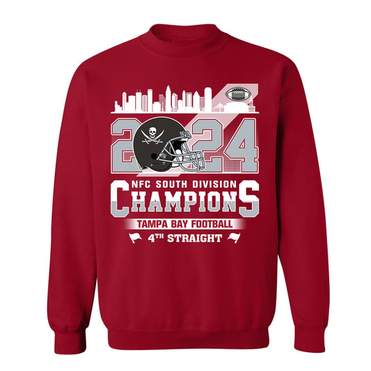2024 Tampa Bay Football NFC South Division Champions Skyline Sweatshirt, 2024 NFC South Champs Sweatshirt For Tampa Bay Football Fans