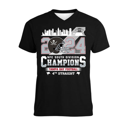 2024 Tampa Bay Football NFC South Division Champions Skyline Long Sleeve Shirt, 2024 NFC South Champs Long Sleeve Shirts For Tampa Bay Football Fans