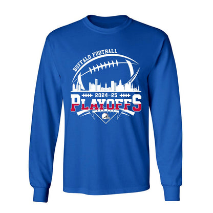 Buffalo American Football 2024-25 Playoffs Skyline Shirts, Buffalo Game Day Division Shirts, Playoffs Shirts For Buffalo Football Fans