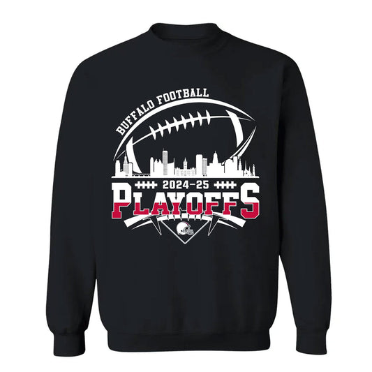 Buffalo American Football 2024-25 Playoffs Skyline Sweatshirt, Buffalo Game Day Division Sweatshirt, Playoffs Sweatshirt For Buffalo Football Fans