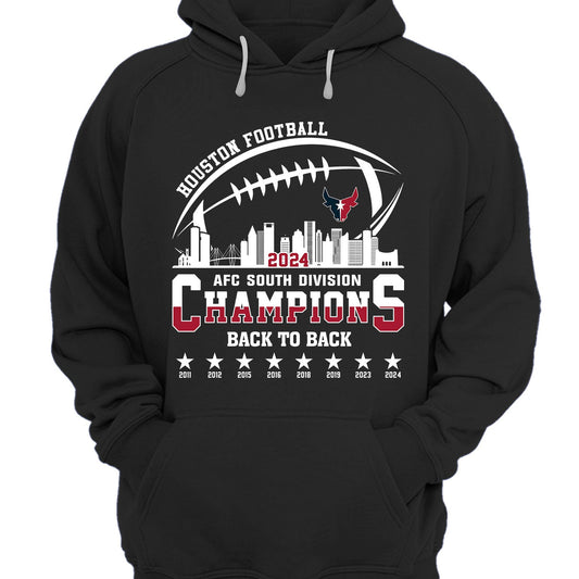 2024 Houston American Football AFC South Champions Hoodie T-Shirts, Houston Football Division Champions Hoodie Shirt
