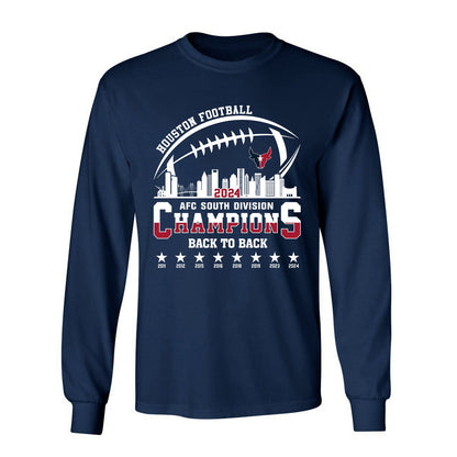 2024 Houston American Football AFC South Champions Hoodie T-Shirts, Houston Football Division Champions Hoodie Shirt