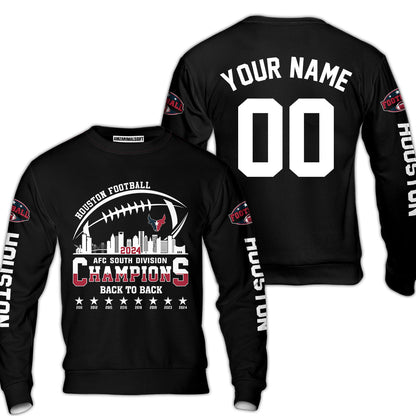 2024 Houston American Football AFC South Champions Custom Hoodie Shirts, Custom Houston Football Division Champion Hoodie Apparel