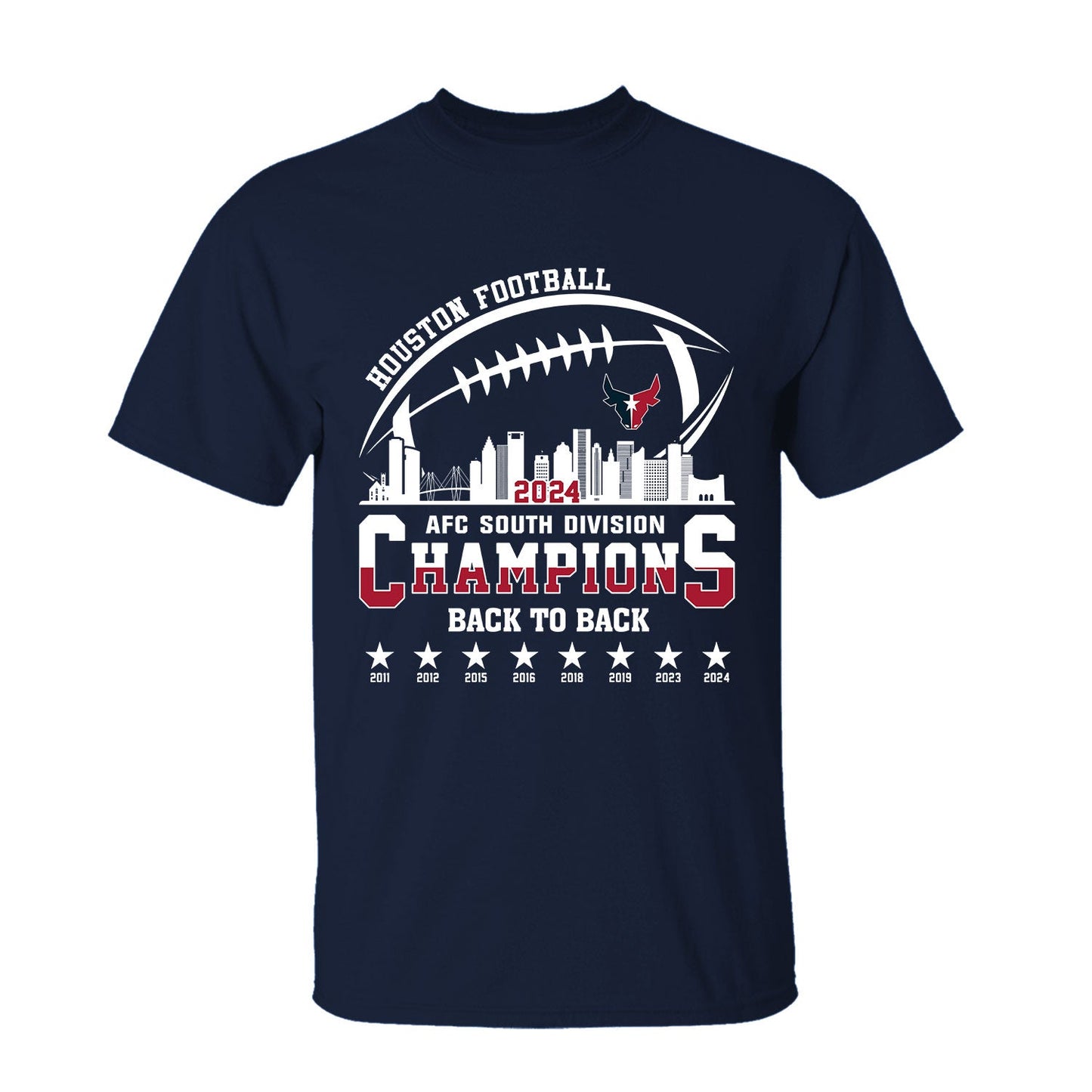 2024 Houston American Football AFC South Champions Long Sleeve Shirt, Houston Football Division Champions Apparel Shirts