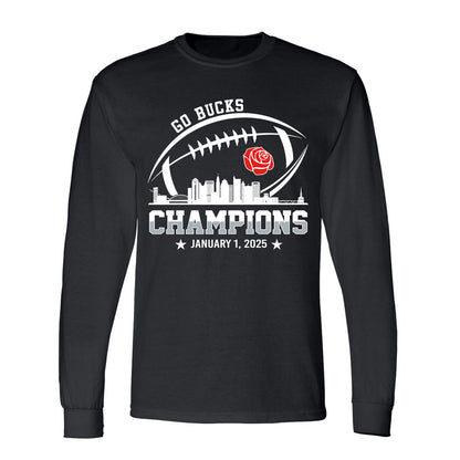 2025 Rose Champions Skyline Shirts, Go Bucks Football 2025 Rose Champions Shirts For Go Bucks  Football Fans
