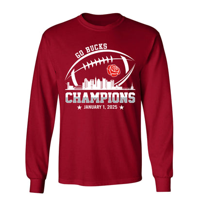 2025 Rose Champions Skyline Shirts, Go Bucks Football 2025 Rose Champions Shirts For Go Bucks  Football Fans