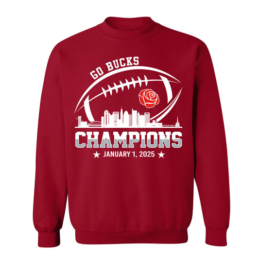 2025 Rose Champions Skyline Sweatshirt, Go Bucks Football 2025 Rose Champions Sweatshirt For Go Bucks  Football Fans