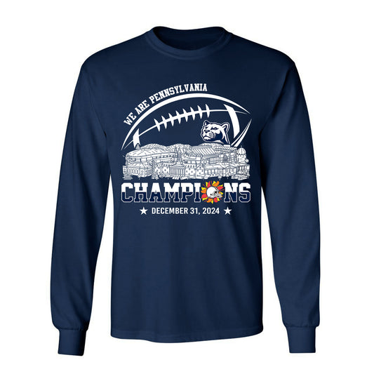 2024 Fiesta Champions Skyline Long Sleeve Shirt, We Are Pennsylvania Football 2024 Fiesta Champions Long Sleeve Shirts For Pennsylvania Football Fans