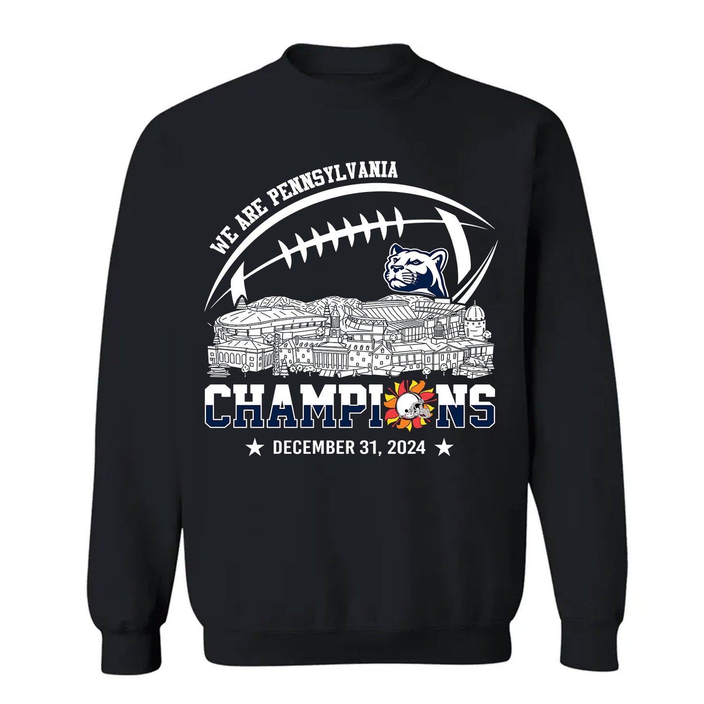 2024 Fiesta Champions Skyline Long Sleeve Shirt, We Are Pennsylvania Football 2024 Fiesta Champions Long Sleeve Shirts For Pennsylvania Football Fans