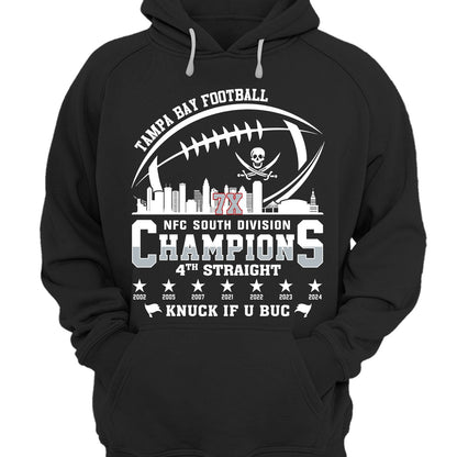 Tampa Bay Football 2024 NFC South Division Champions Skyline Long Sleeve Shirt, 2024 NFC South Champs Long Sleeve Shirts For Tampa Bay Football Fans