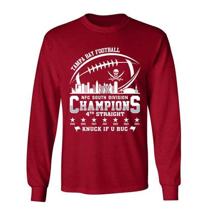 Tampa Bay Football 2024 NFC South Division Champions Skyline Hoodie, 2024 NFC South Champs Hoodie For Tampa Bay Football Fans
