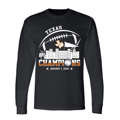 2025 Peach Champions Skyline Hoodie Sweatshirt, Texas Football 2025 Peach Champions Hoodie Sweatshirt For Texas Football Fans