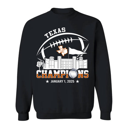 2025 Peach Champions Skyline Hoodie Sweatshirt, Texas Football 2025 Peach Champions Hoodie Sweatshirt For Texas Football Fans