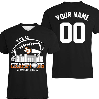 2025 Peach Champions Skyline Double Sided Hoodie Shirts, Texas Football 2025 Peach Champions 2 Sided Custom Hoodie Shirts