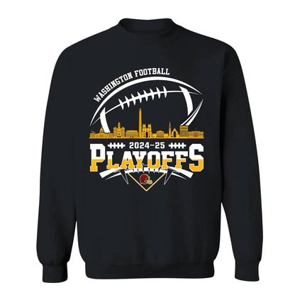 Washington American Football 2024-25 Playoffs Skyline Shirt, Washington Game Day Divisional Playoffs Shirts For Washington Football