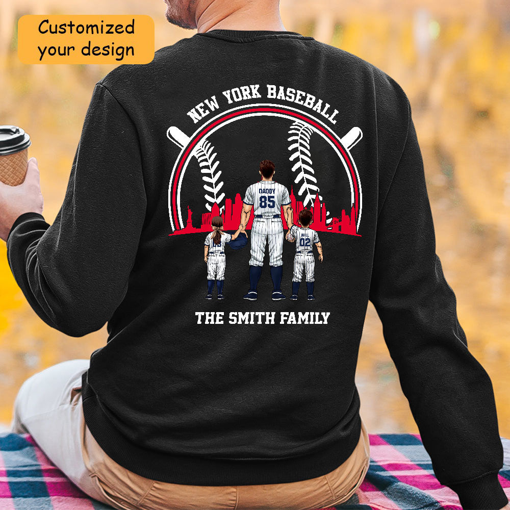 Personalized New York Y Baseball Family Dad Shirt, Perfect Gift For Dad, Father, Grandpa, Family, Baseball Lovers