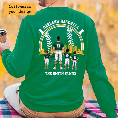 Personalized Oakland Baseball Family Dad Shirt, Perfect Gift For Dad, Father, Grandpa, Family, Baseball Lovers