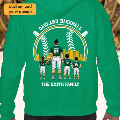 Personalized Oakland Baseball Family Dad Shirt, Perfect Gift For Dad, Father, Grandpa, Family, Baseball Lovers