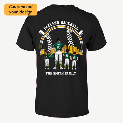 Personalized Oakland Baseball Family Dad Shirt, Perfect Gift For Dad, Father, Grandpa, Family, Baseball Lovers